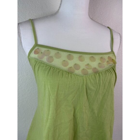 Vintage DKNY women's medium green sequin Y2K 90's cami tank top deadstock NWT - Picture 2 of 6